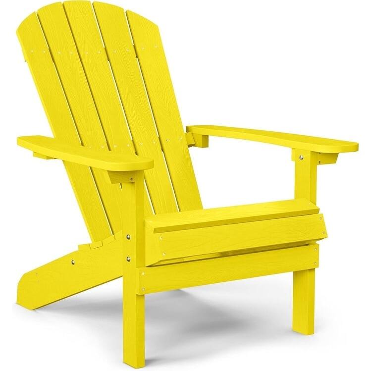 WINSOON All Weather HIPS Outdoor Plastic Adirondack Chair - Yellow