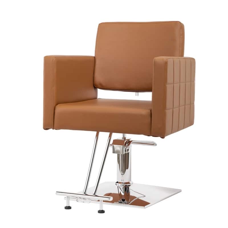 OmySalon PVC leather stainless steel foot operated for Salon Styling Chair, Hair Cutting Hairdressing Beauty Equipment - N/A - Brown
