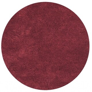 6' Round Polyester Red Area Rug - 3'6