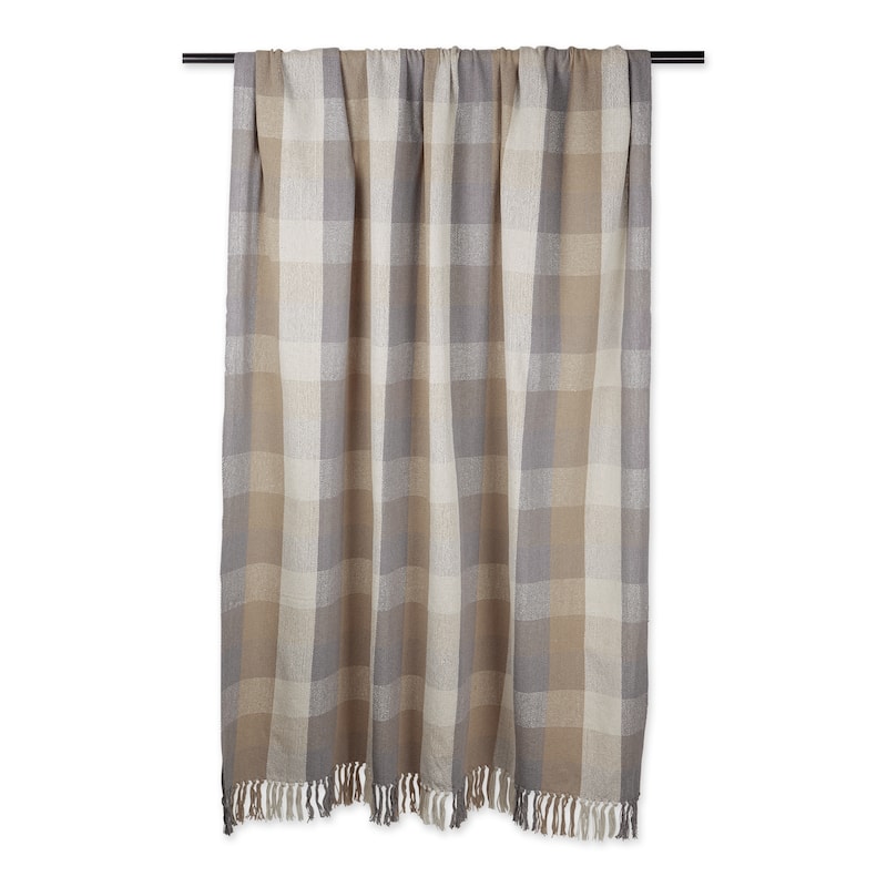 Tri-Color Check Throw