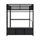 preview thumbnail 26 of 28, LED Design Full Size Metal Loft Bed with Desk,Open Wardrobe and 3 Linen Storage Drawers