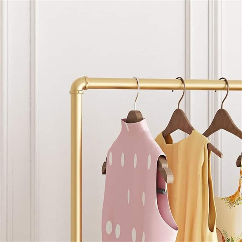 Metal Clothing Rack with Wood Shelf - 11.81"D x 37.4"W x 51.81"H