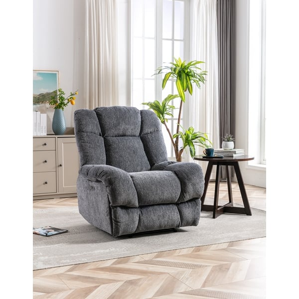 Low Armrests Design Power Recliner, Upholstered Seat Reclining