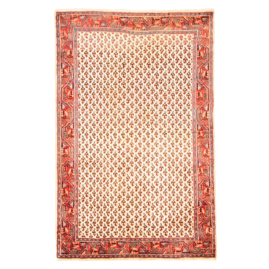 ECARPETGALLERY Hand-knotted Andelz Cream Wool Rug - 3'1 x 4'10