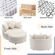preview thumbnail 43 of 57, Roomfitters Modern 360° Swivel Barrel Chair with Hidden Storage Ottoman, Chenille Upholstery and Four Pillows