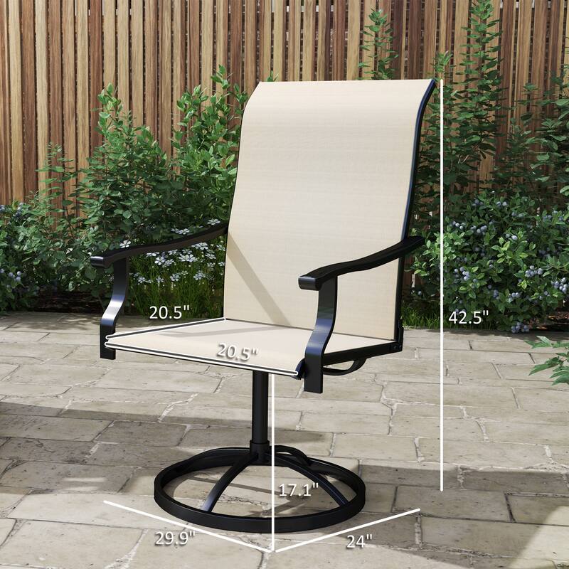 GDFStudio - Nathan Outdoor Dining Swivel Chairs Crafted for Elevated Comfort and Easy Movement