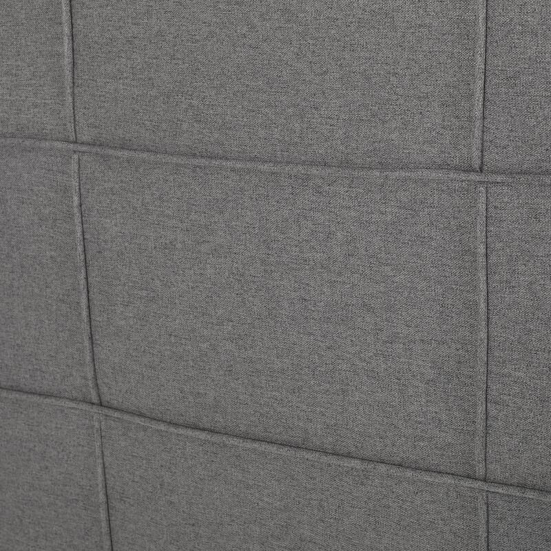 Linen Upholstered King Size Headboard with Metal Legs, Adjustable Height, Tufted Waffle Stitch Design