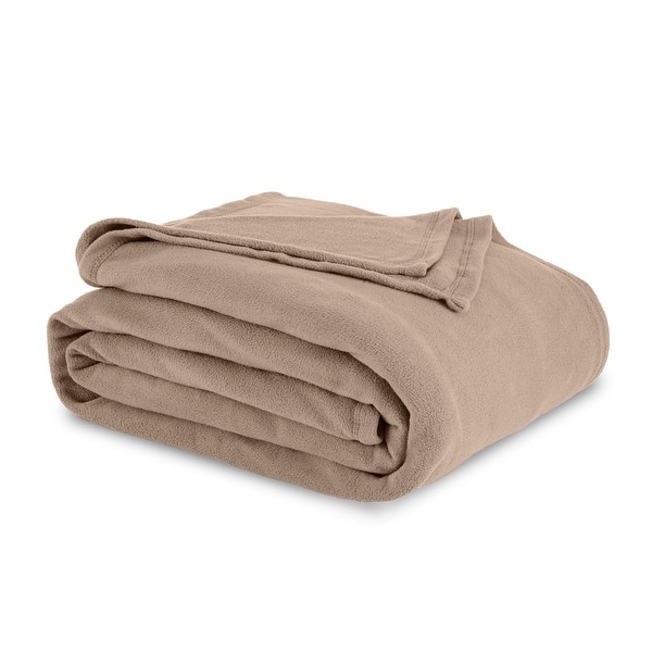 Microfleece Blanket Soft, Lightweight, Plush All-Season Throw - Full - Queen - Nutmeg