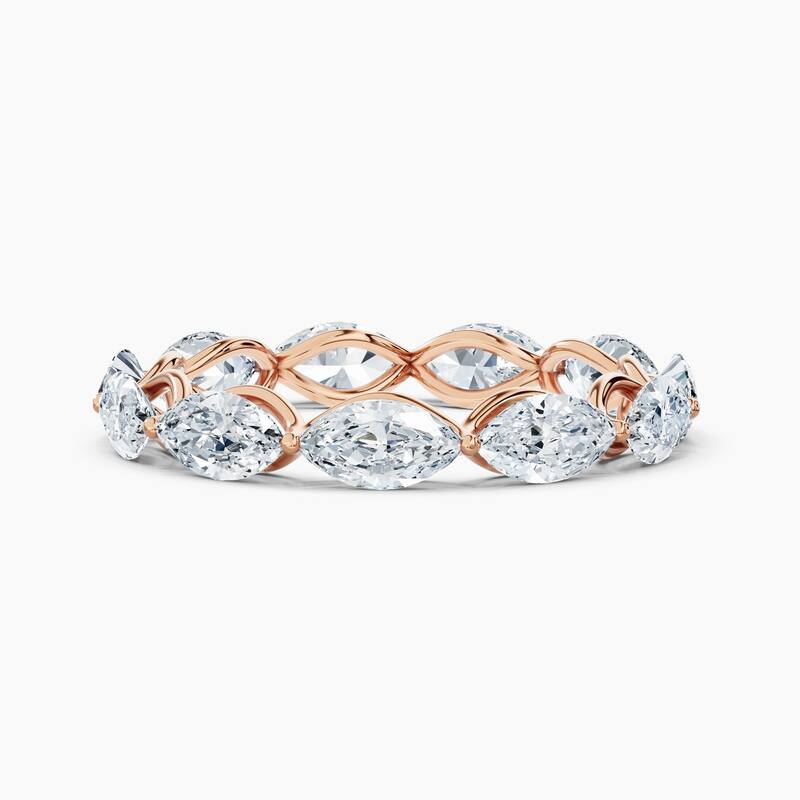 Auriya 14k Gold Marquise East-West Lab Grown Diamond Eternity Band 1.50 - 6.00 ct. tw. (F-G, VS) - 2.75 ct. wt. - 8 - Rose