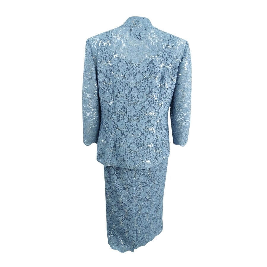 Shop Alex Evenings Women S Sequined Lace Jacket Midi Dress 12