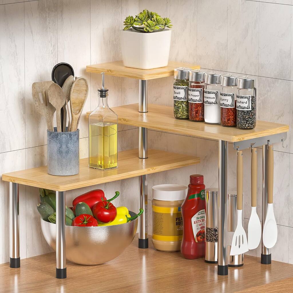 Kitchen Corner Shelf 3 Tier Countertop Organizer