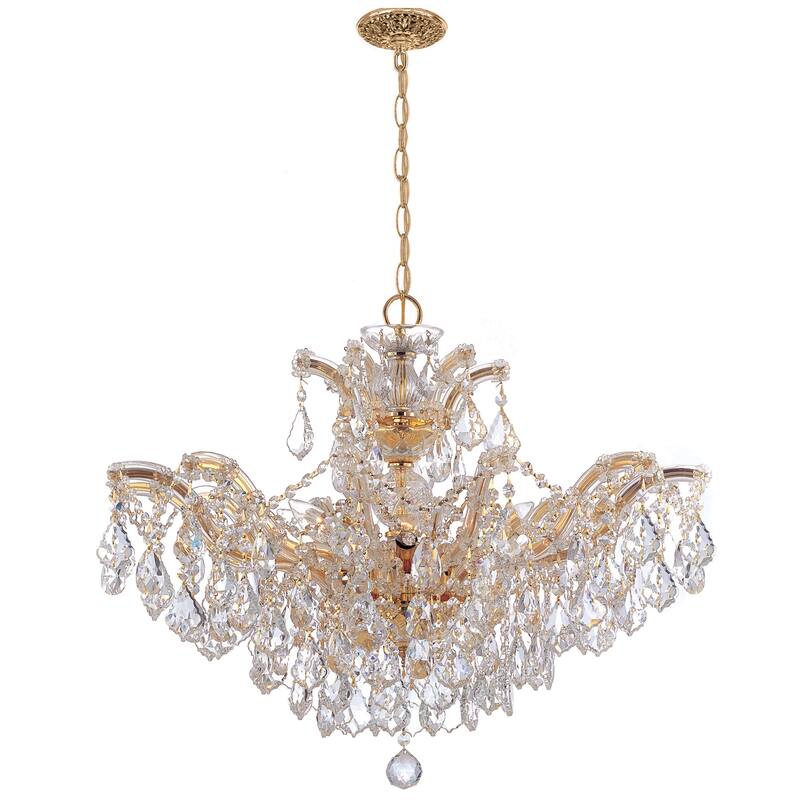 Maria Theresa 6 Light Swarovski Strass Crystal Gold Chandelier - 27'' W x 20'' H - 27'' W x 20'' H