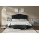 preview thumbnail 49 of 55, Tufted Upholstered Platform Bed with Sturdy Center Legs and Elegant Headboard for Bedroom by HULALA HOME BLACK - King