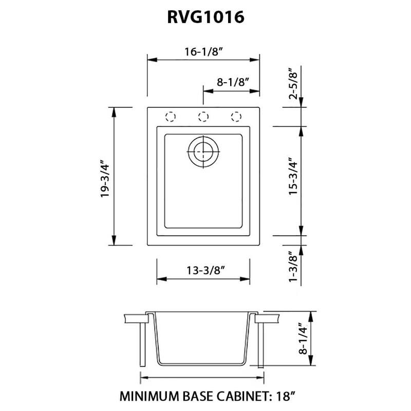 Ruvati 16 x 20 inch epiGranite Drop-in Granite Composite Kitchen Sink - Clay - RVG1016TC