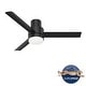 preview thumbnail 2 of 16, Hunter 52" Gilmour Outdoor Low Profile Ceiling Fan with LED Light, Handheld Remote, Damp Rated - Contemporary, Transitional