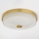 preview thumbnail 11 of 11, Preston 1-Light Dome Flush Mount LED Lighting Fixture, Clear Ribbed Glass Shade Low Ceilings, Hallway, Kitchen