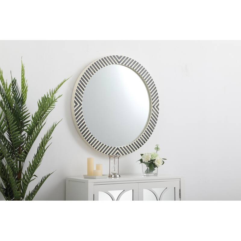Carson Carrington Labben Round Chevron Mirror