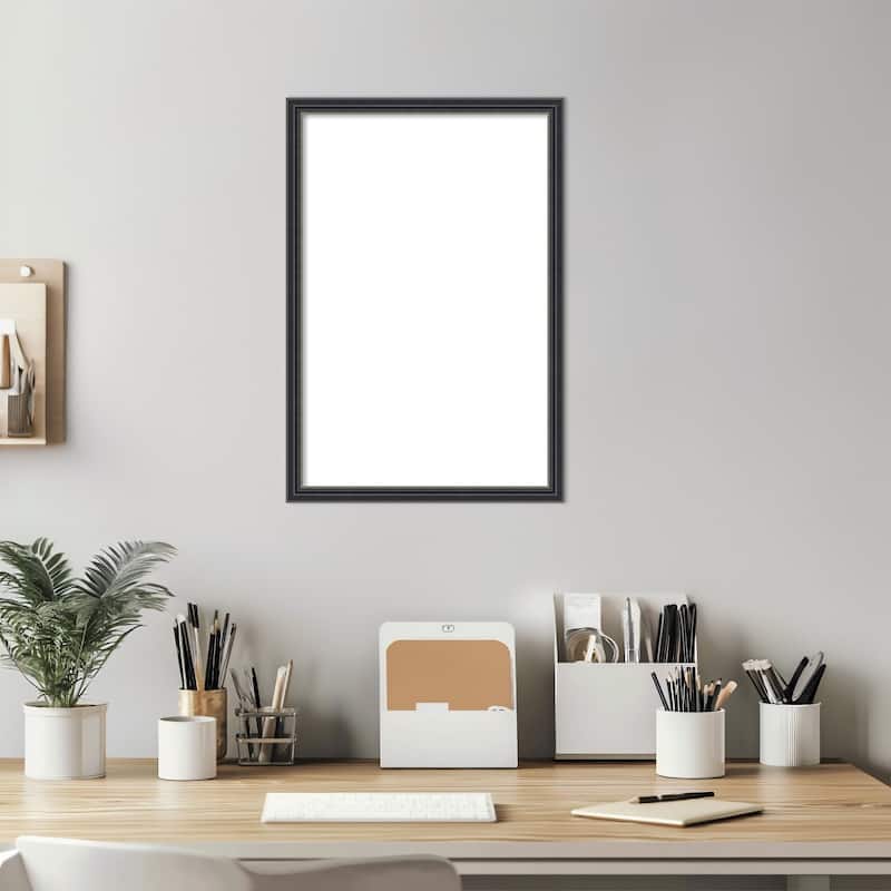 Amanti Art Stylish Black Narrow Framed Dry Erase Magnetic Board