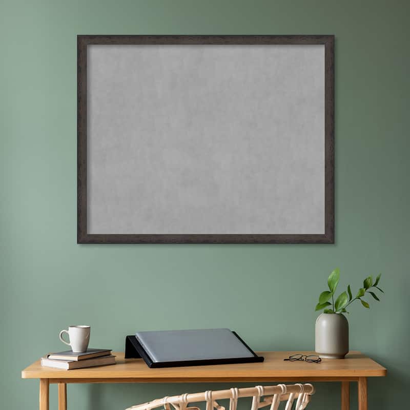 Amanti Art Dappled Black Brown Narrow Framed Magnetic Board