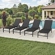 preview thumbnail 30 of 73, Outdoor All-Weather Patio Chaise Lounge Chairs Sun Lounger with Adjustable Backrest Black - 4PC