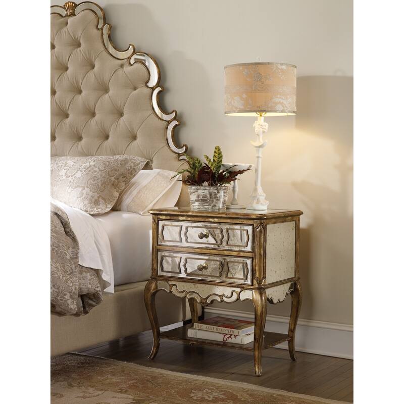 Sanctuary Mirrored Leg Nightstand-Bling