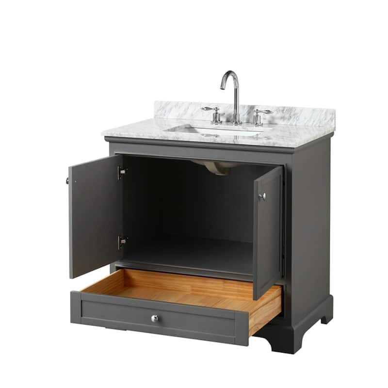 Wyndham Collection Deborah 36" Free Standing Single Vanity Set with