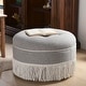 preview thumbnail 36 of 91, Yolanda 24" Upholstered Round Accent Ottoman Light Gray Polyester