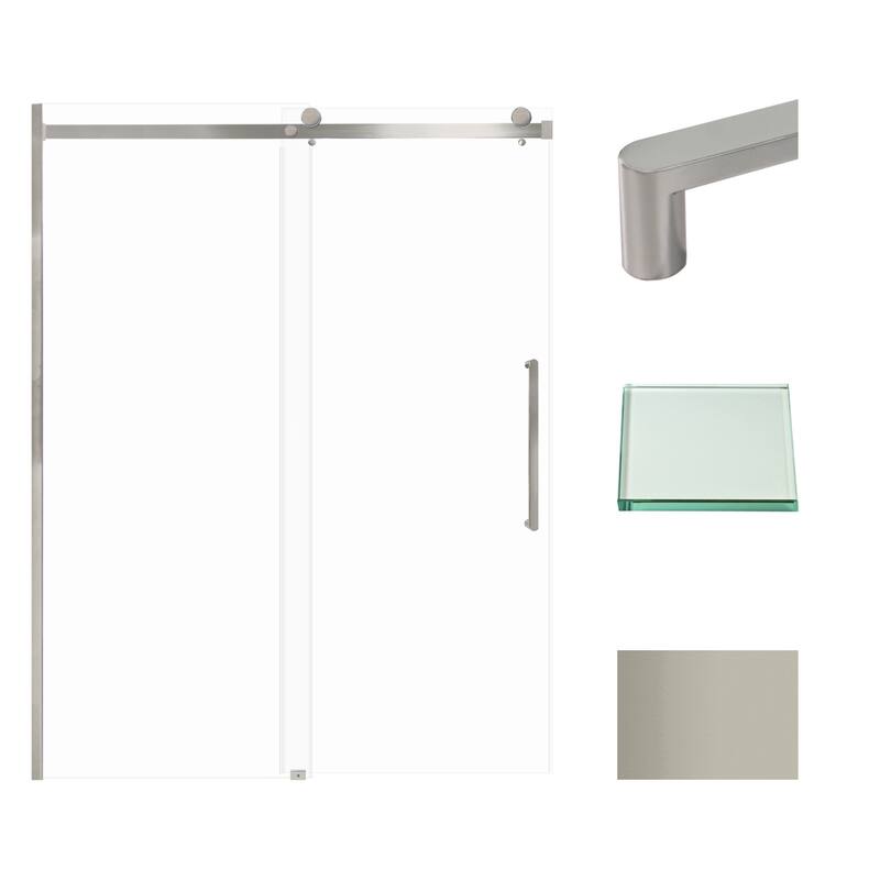 Transolid MBDT607608C-R 76" High x 60" Wide Bypass Frameless Shower - Brushed Stainless