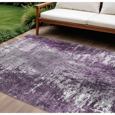 HomeRoots Abstract Transitional Rectangle Outdoor Rug