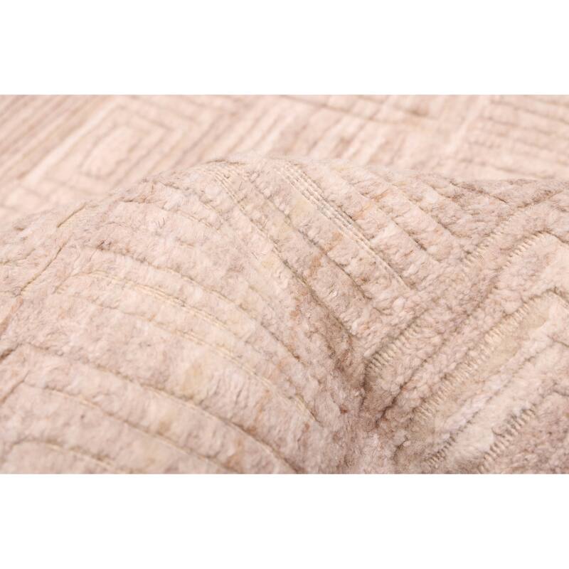 ECARPETGALLERY Hand Loomed Elysian Beige, Tan Wool Rug - 8'0 x 9'10