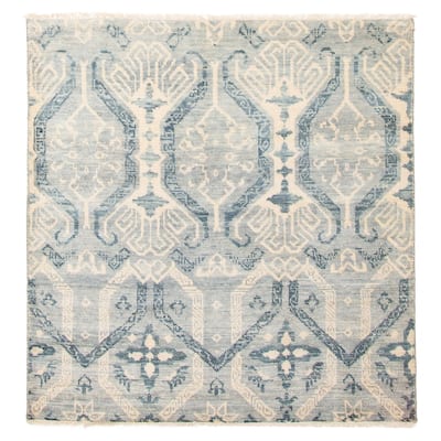 ECARPETGALLERY Hand-knotted Mystique Grey Wool Rug - 5' x 5' 2"