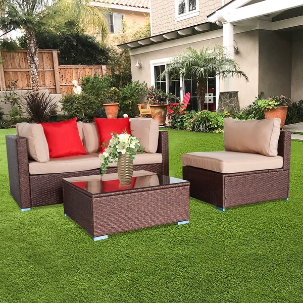 Corner rattan sales furniture set