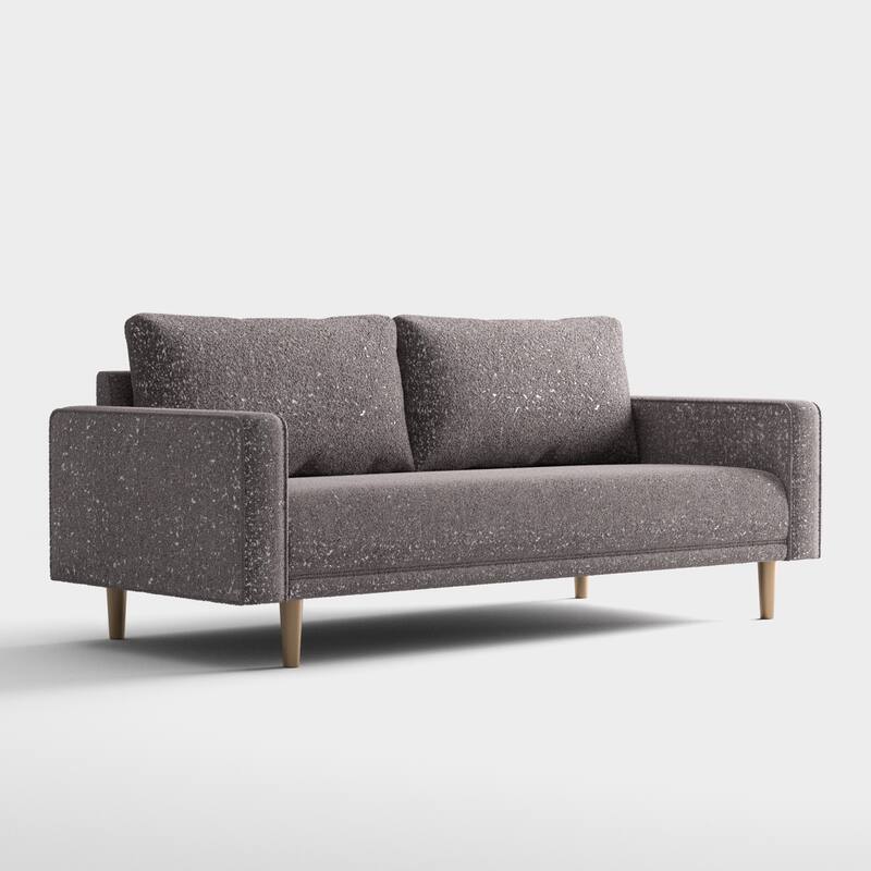 Furniture of America Isidora Contemporary Boucle Sofa Set with Back Pillows and Wooden Legs, 2-Piece or 3-Piece Options