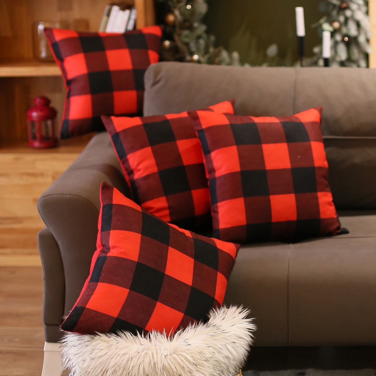 Christmas hotsell plaid pillows