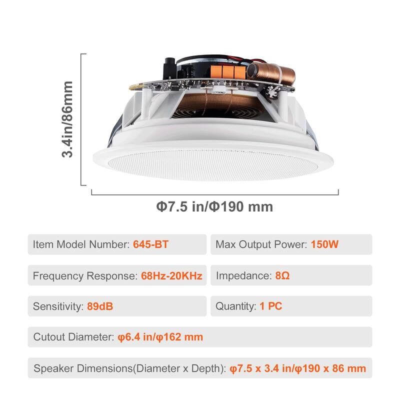 Ceiling Speakers for Home Kitchen Living Room Bedroom or Covered Outdoor Porches