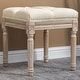 preview thumbnail 15 of 14, HOMCOM 15.75" Vintage Ottoman, Tufted Foot Stool with Upholstered Seat, Rustic Wood Legs for Bedroom, Living Room