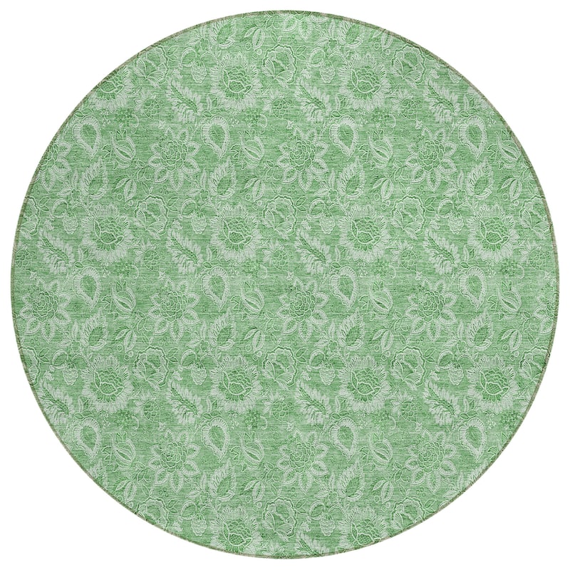 Machine Washable Indoor/ Outdoor Chantille Floral Rug
