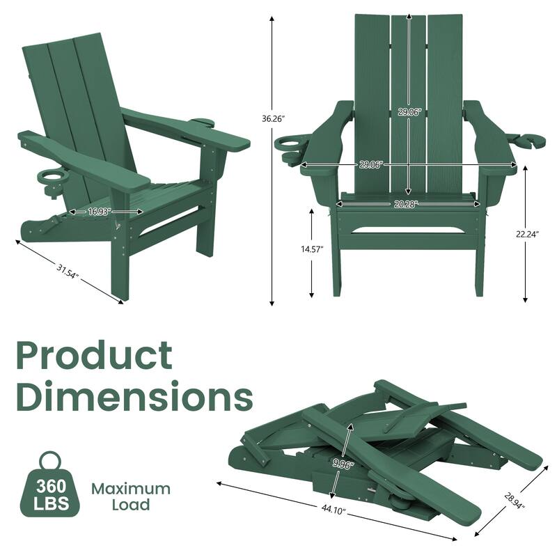 Foldable HDPE Modern Chair with Dual Cup Holders