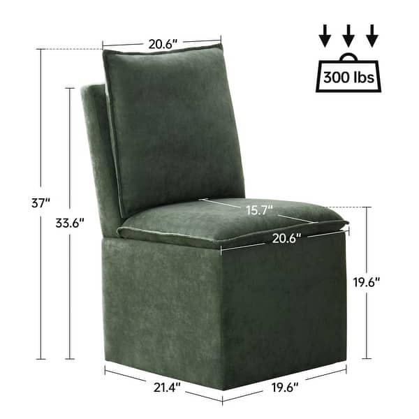 dimension image slide 3 of 4, Modern Upholstered Dining Chair with Storage