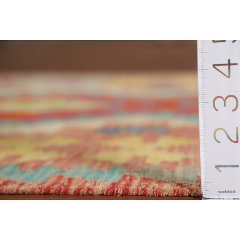 Multicolor Kilim Oriental Accent Rug Hand-Woven Wool Foyer Carpet - 3'4"x 4'11"