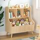 preview thumbnail 8 of 12, Kids Bookshelf and Toy Storage, 3-Tier Wooden Open Bookcase, Baby Book and Toy Storage Display Organizer with Spacious Top Shelf Natural Wood Color