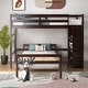 preview thumbnail 23 of 27, Costway Twin Over Twin Loft Bunk Bed Wood w/Bookcase Guardrail Ladder - 79.5'' x 44'' x 58.5''