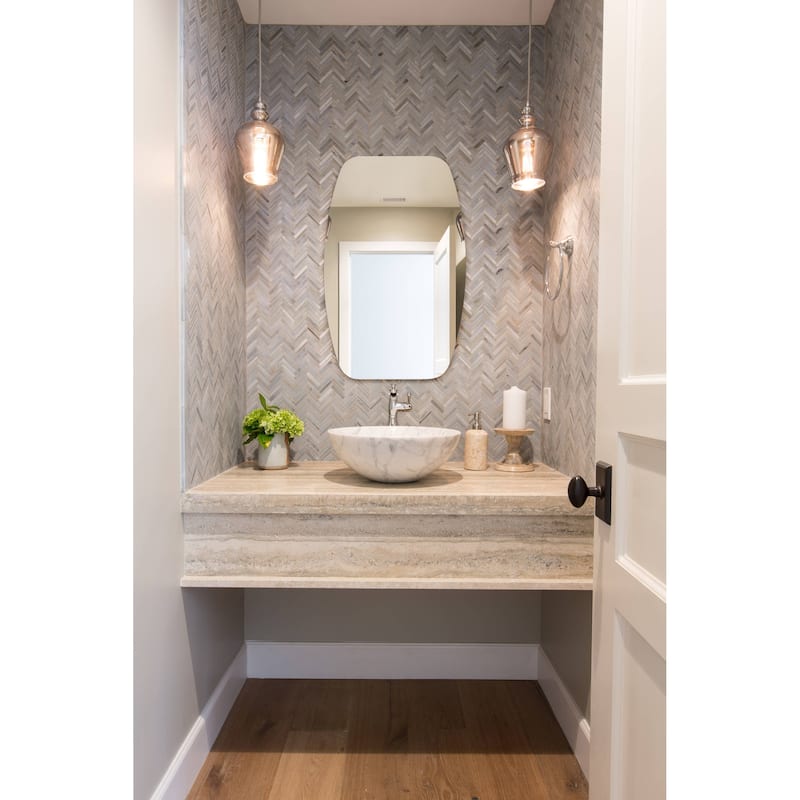 Sydney Mini 22 in. W x 28 in. H Oval Polished Frameless Bathroom Vanity Mirror - 22" x 28"