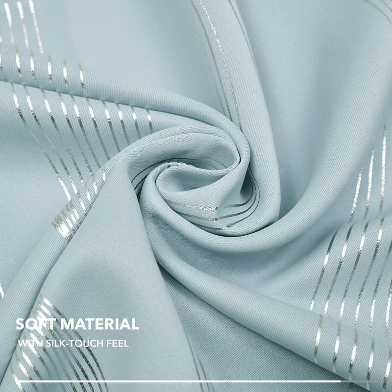 Deconovo Silver Wave 52 Width Curtain Panel Pair (2 Panel)