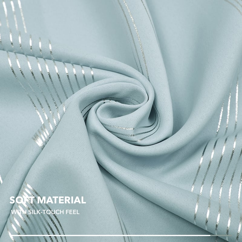Deconovo Silver Wave 52 Width Curtain Panel Pair (2 Panel)