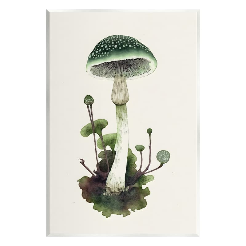 Stupell Forest Green Mushroom Wall Plaque Art Design by Petals Prints Design - 10 x 15