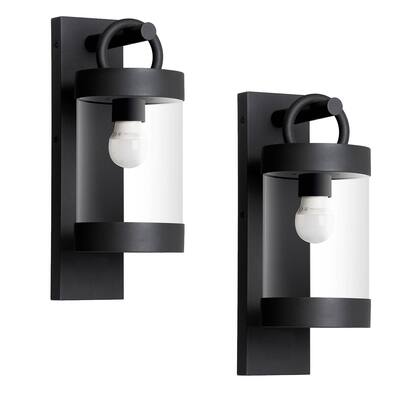 2 Pack Wall Light Outdoor Lantern with Dusk to Dawn Sensor E26 Bulb