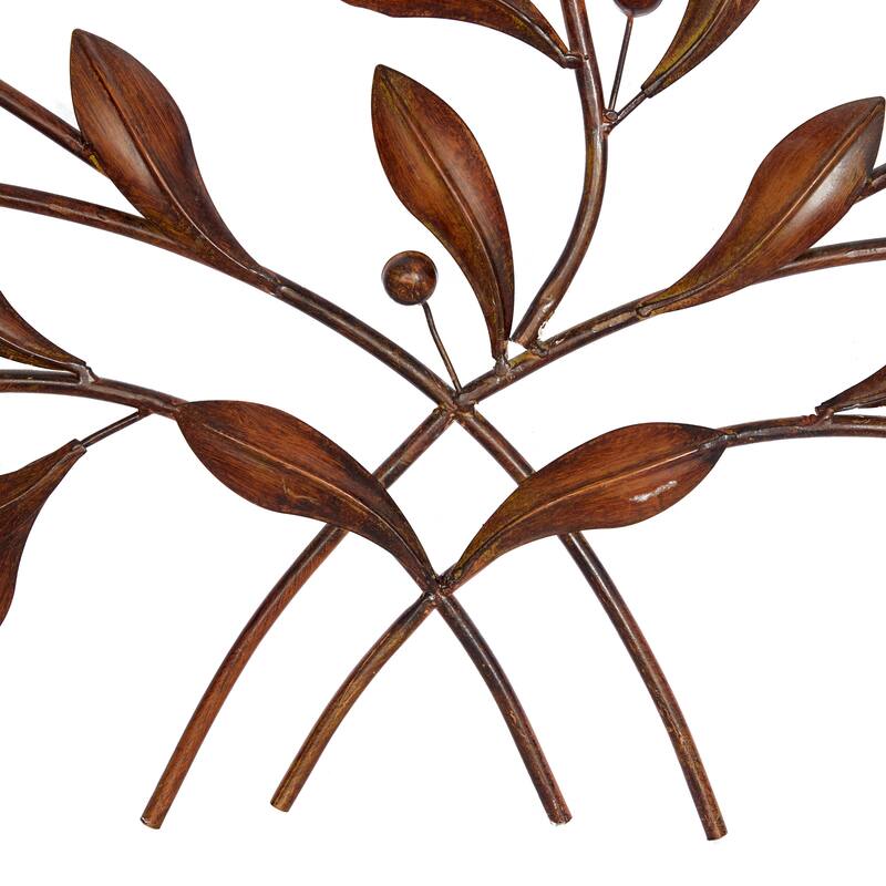 Brown Metal Leaf Home Wall Decor