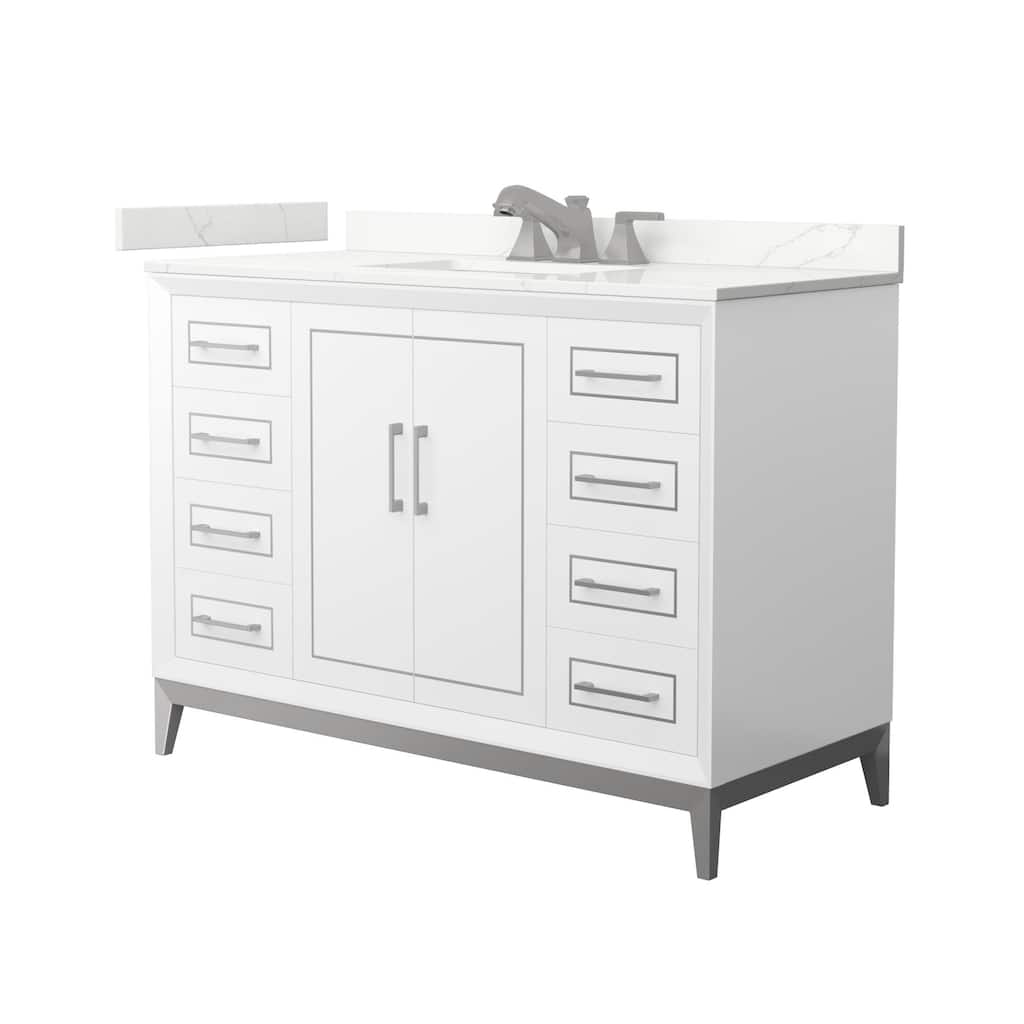 Wyndham Collection WCH515148S-QTZ-US3MXX Marlena 48" Free Standing