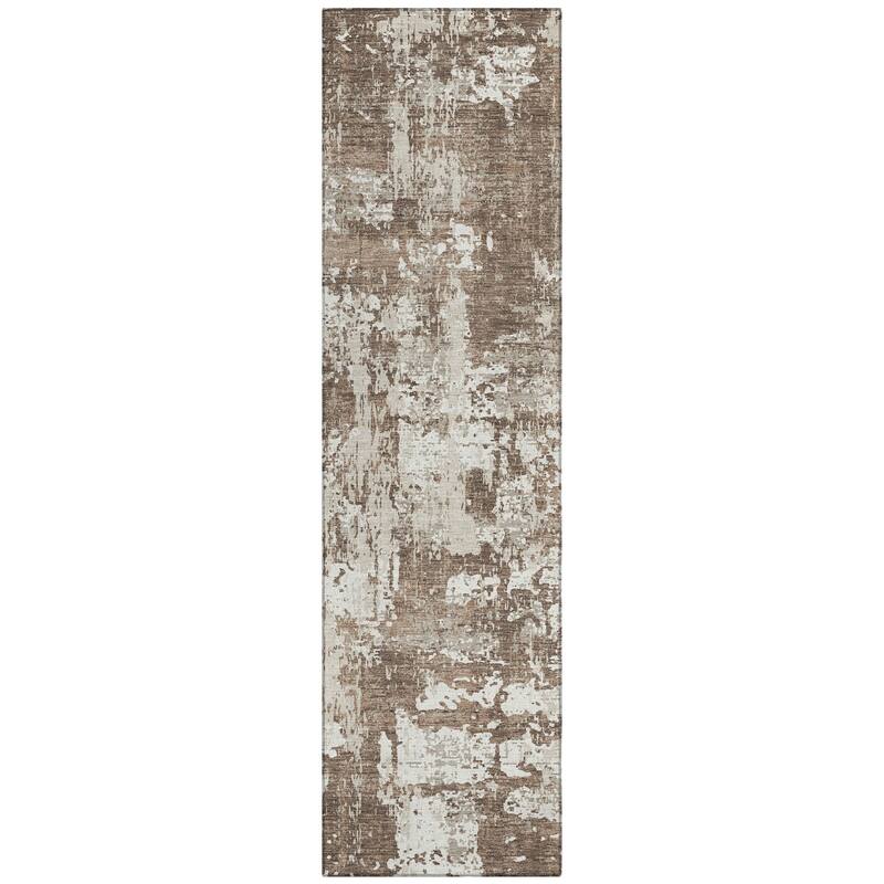 Machine Washable Indoor/ Outdoor Abstract Chantille Rug